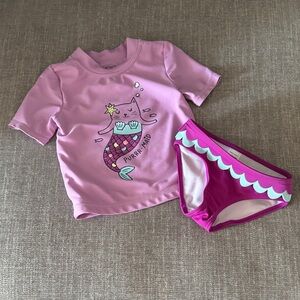 Pink Mermaid Cat Kids Swim Set